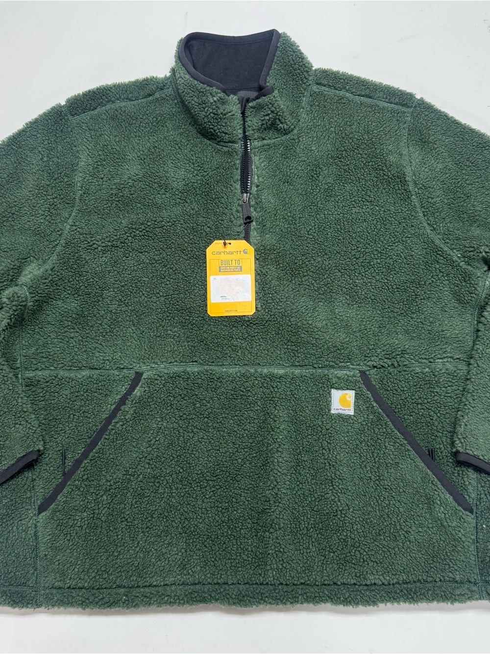 Carhartt Fairbanks Green Sherpa Fleece Half Zip Pullover Men’s Size XL